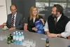 Janez Janša, predsednik vlade, mag. Cvetka Žirovnik, vodja rtv centra in Anton Petelinšek, odgovorni urednik radia