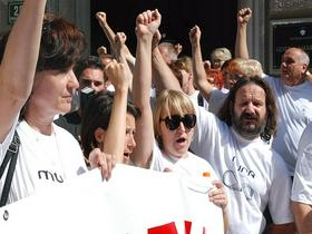 Protest zaposlenih v Muri