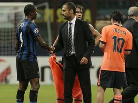 Josep Guardiola, Samuel Eto'o, Lionel Messi