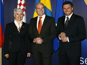 Jadranka Kosor, Fredrik Reinfeld in Borut Pahor