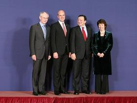Herman Van Rompuy, Fredrik Reinfeldt, Jose Manuel Barroso in Catherine Ashton.