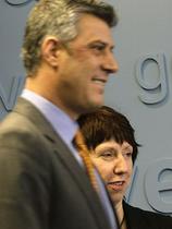 Hashim Thaci in Catherine Ashton