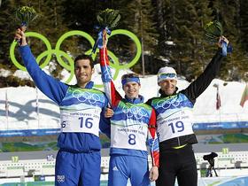Martin Fourcade, Jevgenij Ustjugov in Pavol Hurajt
