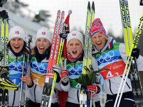 Marit Björgen, Kristin Störmer Steira, Therese Johaug in Vibeke Skofterud