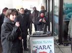 Protest delavcev Prenove in njihovih podpornikov pred ministrstvom za delo