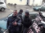 Protest delavcev Prenove in njihovih podpornikov pred ministrstvom za delo