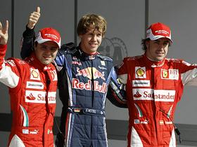 Felipe Massa, Sebastian Vettel in Fernando Alonso