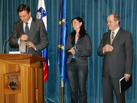 borut Pahor, Katja Šoba in Ivan Svetlik