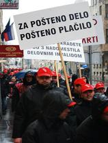 Protest delavcev v Ljubljani