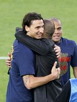 Ibrahimović v objemu Guardiole