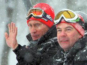 Vladimir Putin in Dmitrij Medvedjev