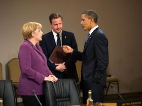 Angela Merkel, David Cameron, Barack Obama v Torontu, G8