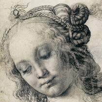 Andrea del Verrocchio, Glava ženske (detajl), ok. 1475
