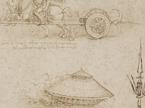 Leonardo da Vinci, vojaški stroji in študija za ost kopja (detajl), ok. 1485-8.