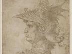 Leonardo da Vinci, vojščakova glava (detajl), ok. 1475-80