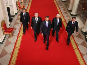 Mubarak, Netanjahu, Obama, Abas in kralj Abdulah.