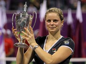 Kim Clijsters s pokalom za zmago v Dohi