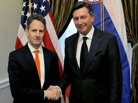 Tim Geithner in Borut Pahor