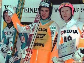 Adam Malysz, Primož Peterka in Dieter Thoma v Planici 1997