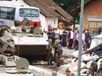 Trzin, 27. junij 1991 - Razdejanje po spopadu teritorialcev z JLA
