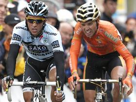 Alberto Contador in Samuel Sanchez