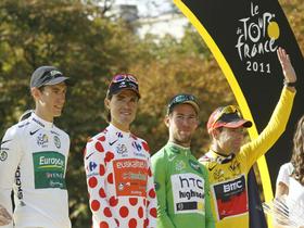 Pierre Rolland, Samuel Sanchez, Mark Cavendish in Cadel Evans
