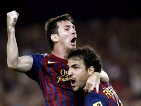 Lionel Messi in Cesc Fabregas