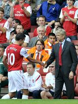 Robin van Persie in Arsene Wenger
