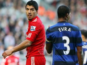 Luis Suarez in Patrice Evra