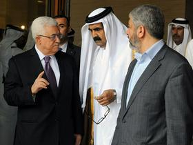 Mahmud Abas, Hamid bin Kalifa al Tani in Haled Mešal