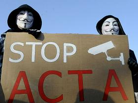 Protest proti Acti na Češkem