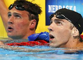 Ryan Lochte in Michael Phelps
