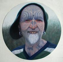 Audrey Nervi, My Mona Lisa is a Beautiful Freak, 2011, olje na platnu, premer 80 cm, Basel, zas. zbirka