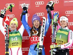 Kathrin Zettel, Tina Maze in Viktoria Rebensburg