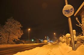 Foto, video: Sneg zaprl nekatere ceste, nevarnost plazov