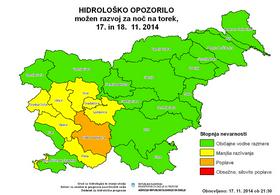 Arso opozarja: Ponoči so mogoči močnejši krajevni nalivi