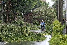 Foto: Zaradi tajfuna na Tajvanu milijoni brez elektrike; šest žrtev