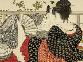 Utamaro, Utamakura (Pesem o blazini), 1788. 
