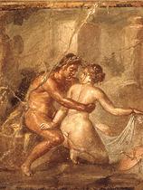 Neznani umetnik, Satir objema nimfo (freska), Pompeji, l. 45-79 n. š