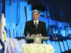 Predsednik Danilo Türk med govorom
