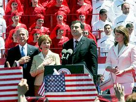 George Bush in Mihail Sakašvili s soprogama