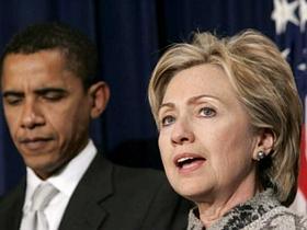 Barack Obama in Hillary Clinton