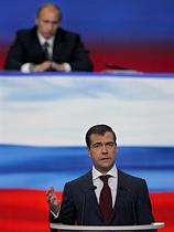 Vladimir Putin in Dmitrij Medvedev