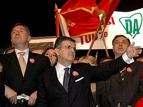 Milo Djukanović in Svetozar Marović na shodu