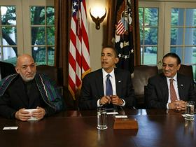 Hamid Karzaj, Barack Obama in Asif Ali Zardari