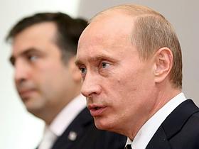 Mihail Sakašvili in Vladimir Putin