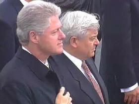 Ameriški in slovenski predsednik Bill Clinton in Milan Kučan