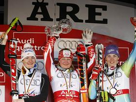 Kathrin Zettel, Tina Maze in Tanja Poutainen