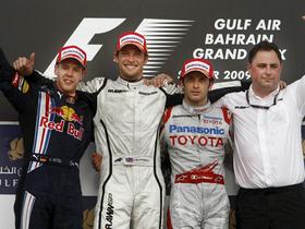 Sebastian Vettel, Jensen Button, Jarno Trulli