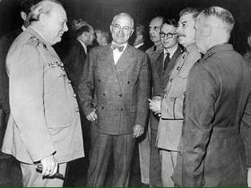 Winston Churchill, Harry Truman in Josef Stalin